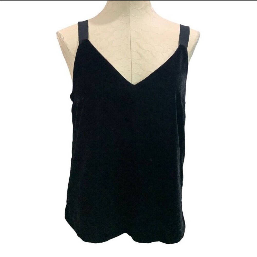 JCrew Black velvet sleeveless camisole with v-neckline